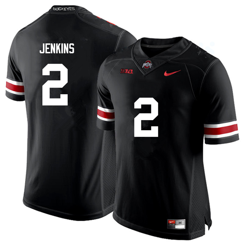 Men Ohio State Buckeyes #2 Malcolm Jenkins College Football Jerseys Game-Black